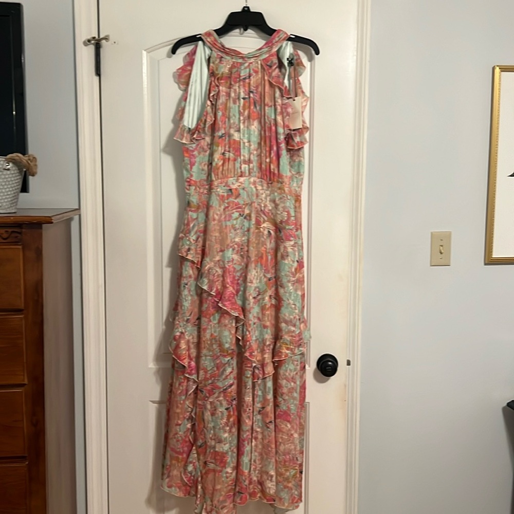 Halter with delicate ruffle dress.